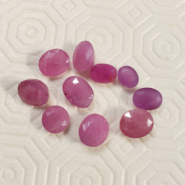 59 Ct Natural Ruby(glass filled) Oval Cut Faceted 10 Pcs/LOT